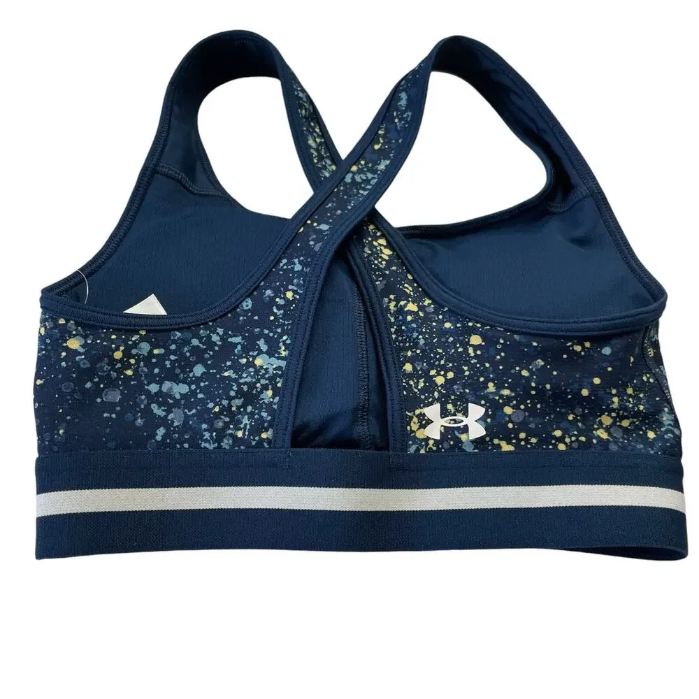 Under Armour Womens Sports Cross Back Bra Size XS Project Rock Compression Navy
